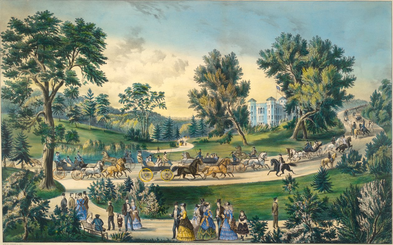 De Grote Rit, Central Park N.Y. door Currier and Ives
