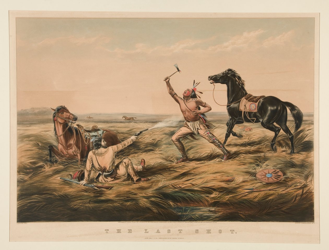 Het laatste schot door Currier and Ives