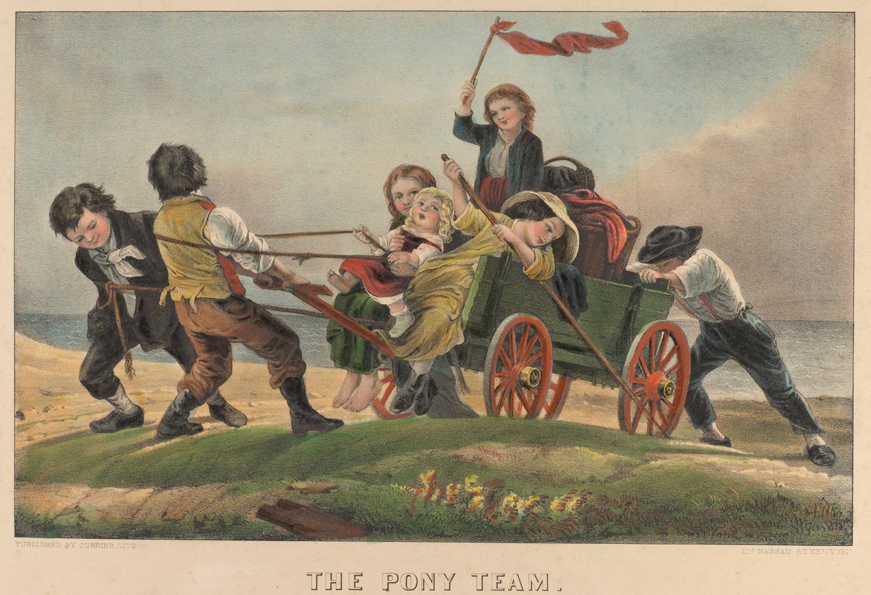 Het ponyteam door Currier and Ives