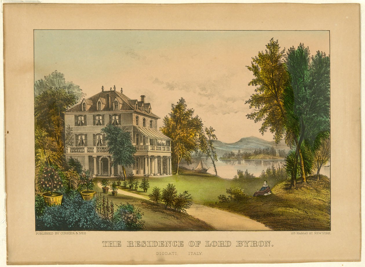 De Residentie van Lord Byron door Currier and Ives