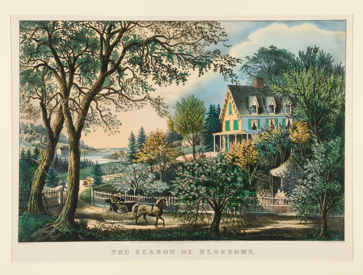 Het Seizoen van Bloesems door Currier and Ives