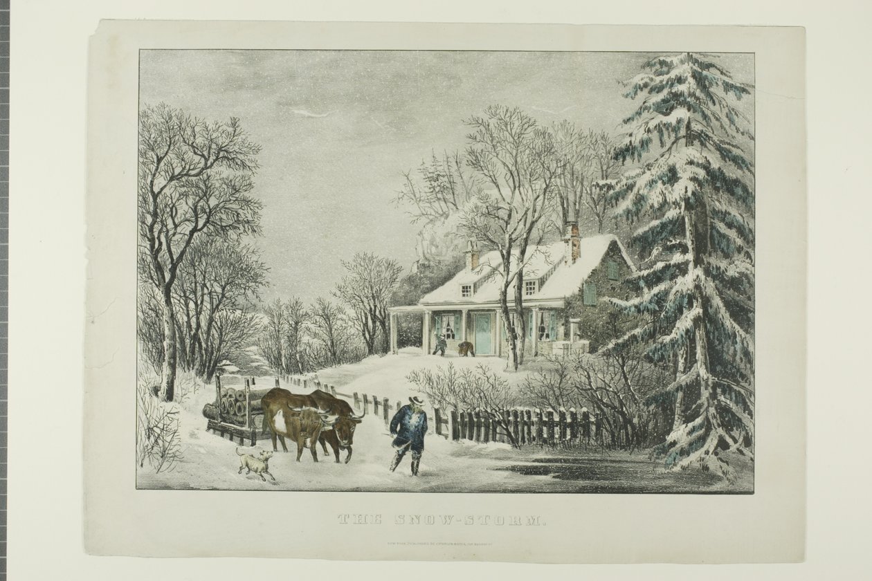 De sneeuwstorm door Currier and Ives