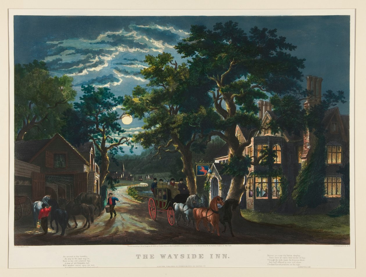 De Herberg Langs de Weg door Currier and Ives