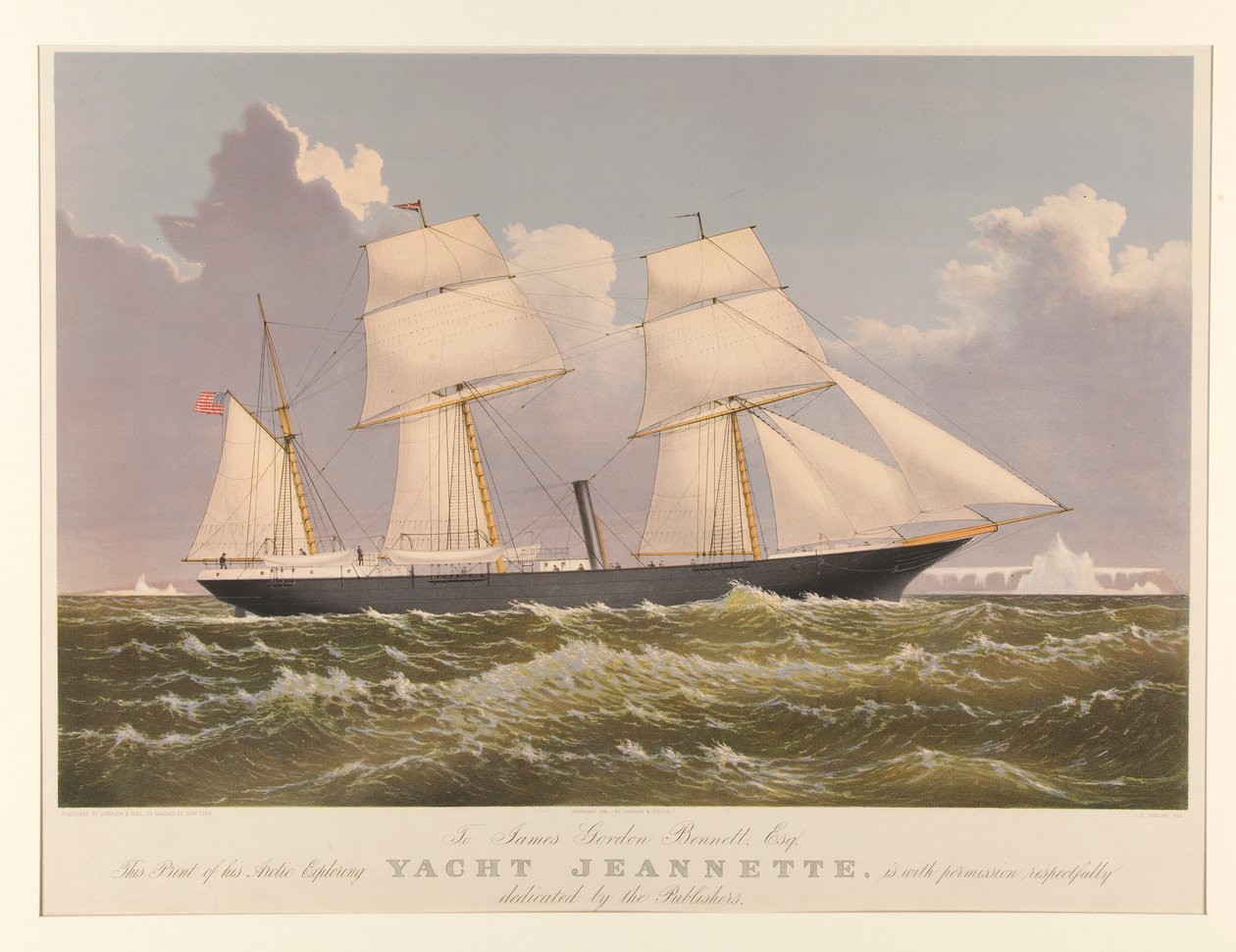 Yacht Jeannette door Currier and Ives