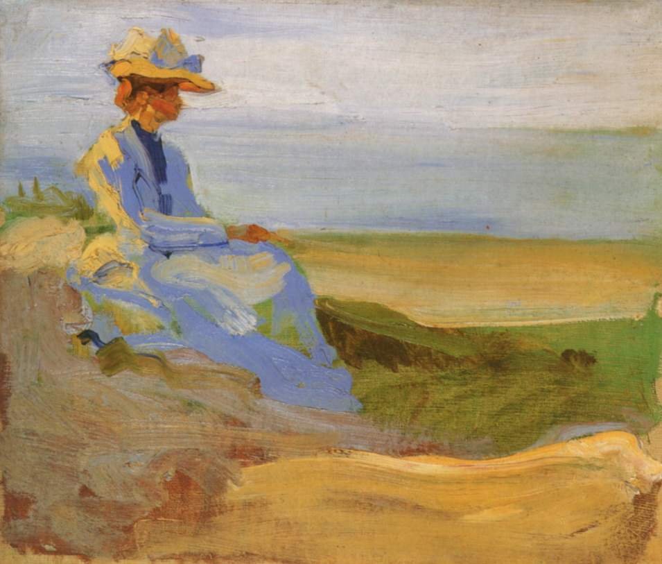 Dame Sophie Herrmann in de duinen van Binz op Rügen door Curt Herrmann