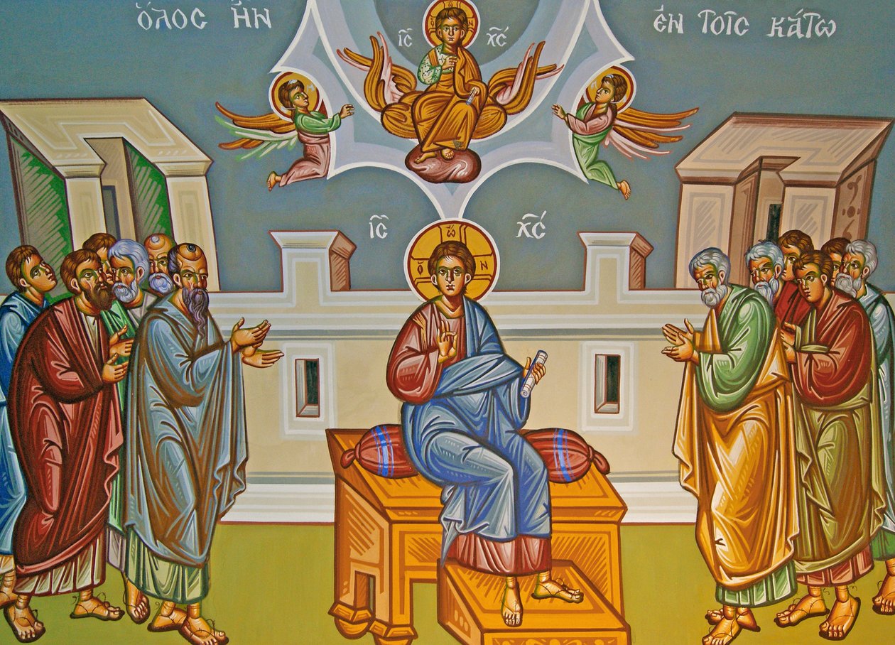 Zittende Christus, Kykkos Klooster Muur, Cyprus door Cypriot