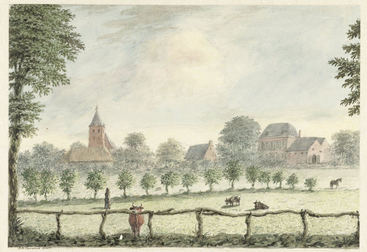 Gezicht op Renkum door D.A. Clemens