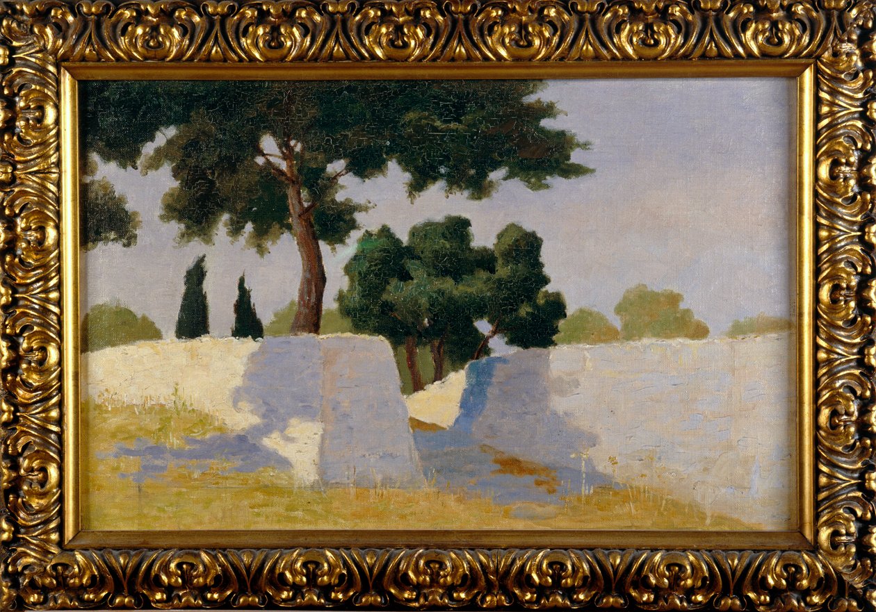 Landschap met witte muren door Damaso Bianchi