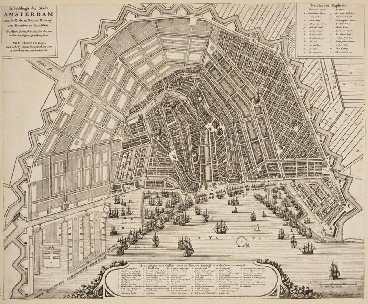 Plattegrond van Amsterdam door Dancker Danckerts