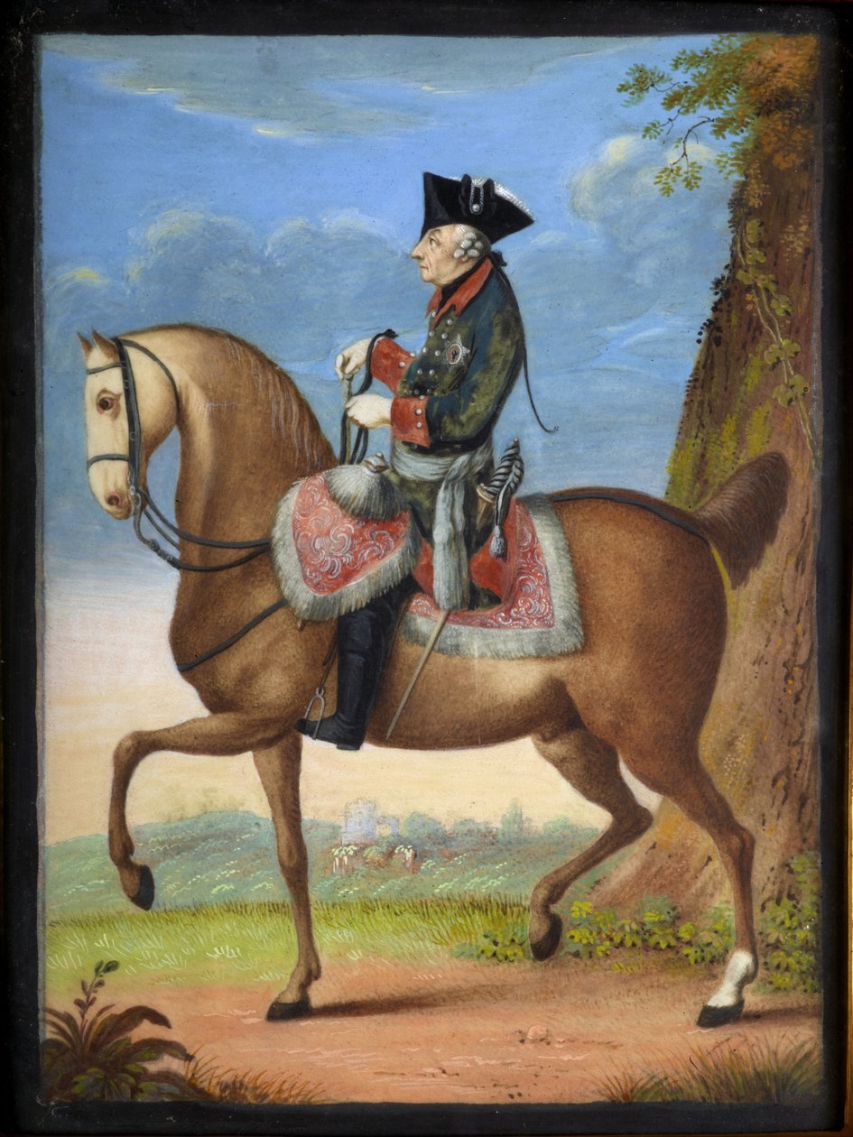 Frederik de Grote te paard door Daniel Nikolaus Chodowiecki