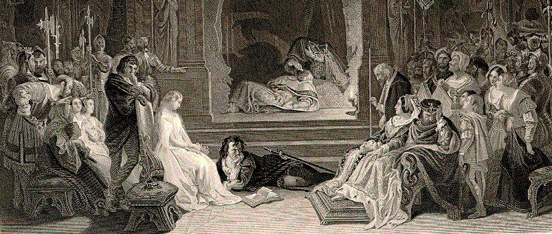 Hamlet toneelscène door Daniel Maclise