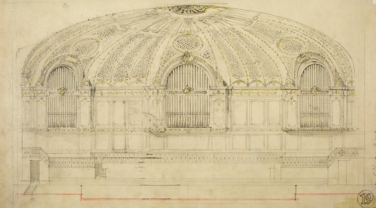 Orchestra Hall, Chicago, Illinois, Sectie, 1904 door Daniel Burnham