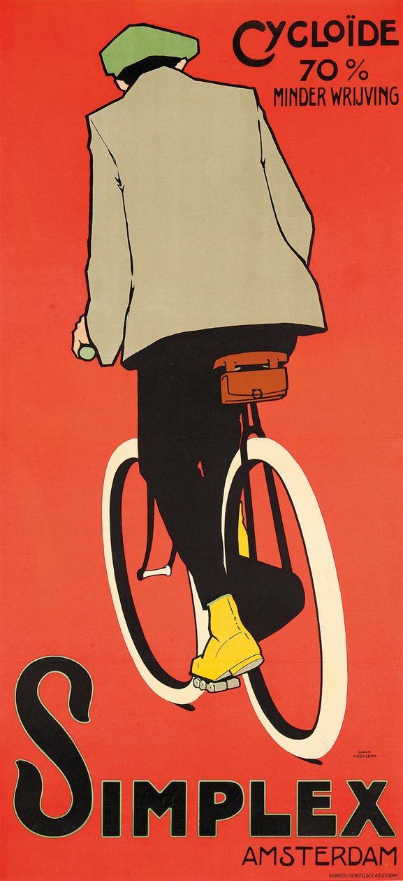 Een poster die Simplex Amsterdam fietsen adverteert door Daniel Hoeksema
