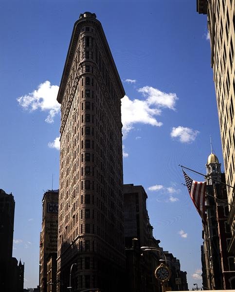 Het Flatiron Building, voltooid in 1902 door Daniel Hudson Burnham
