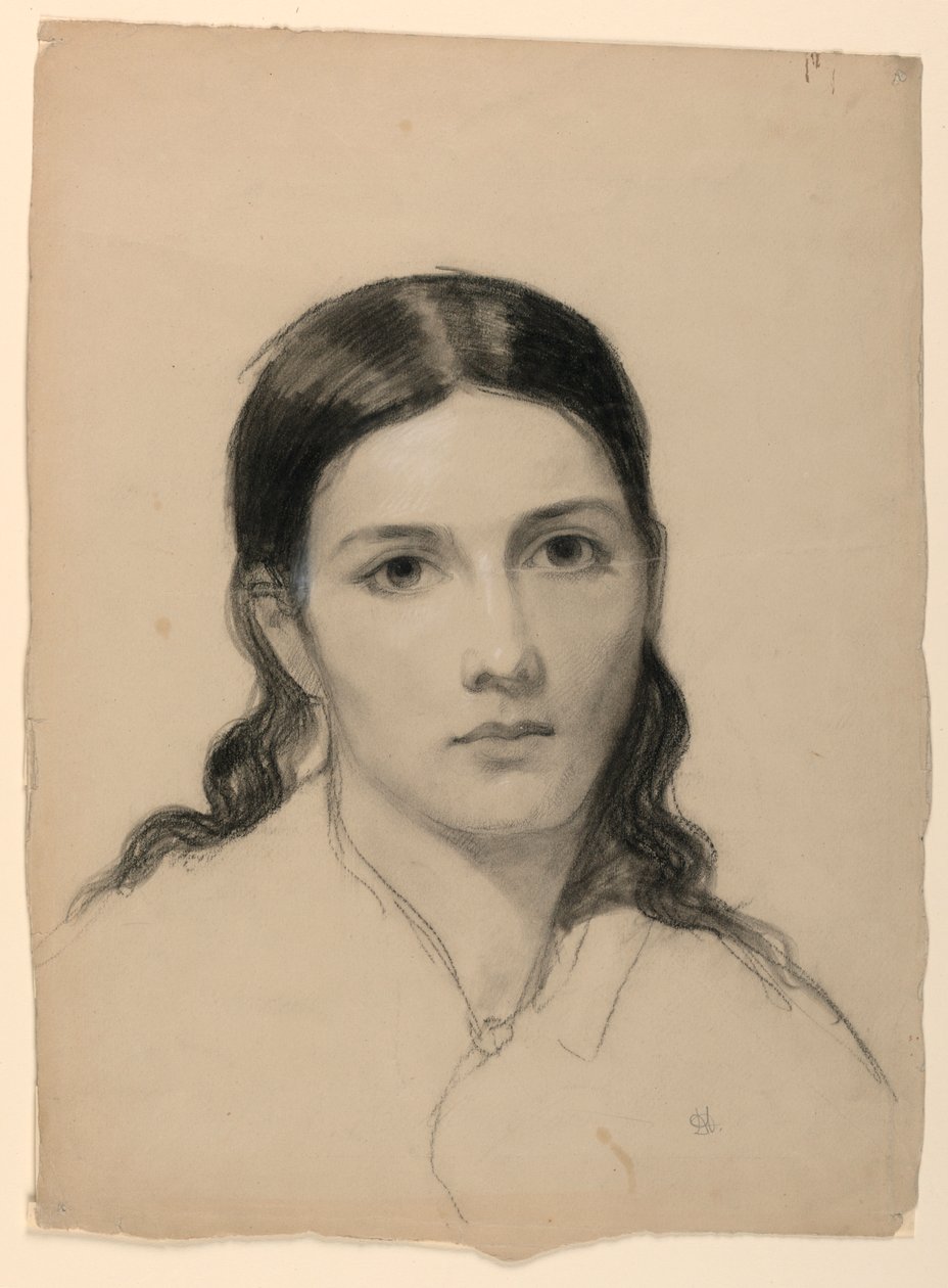 Tekening, De vrouw van de kunstenaar Sophie, 1853 door Daniel Huntington