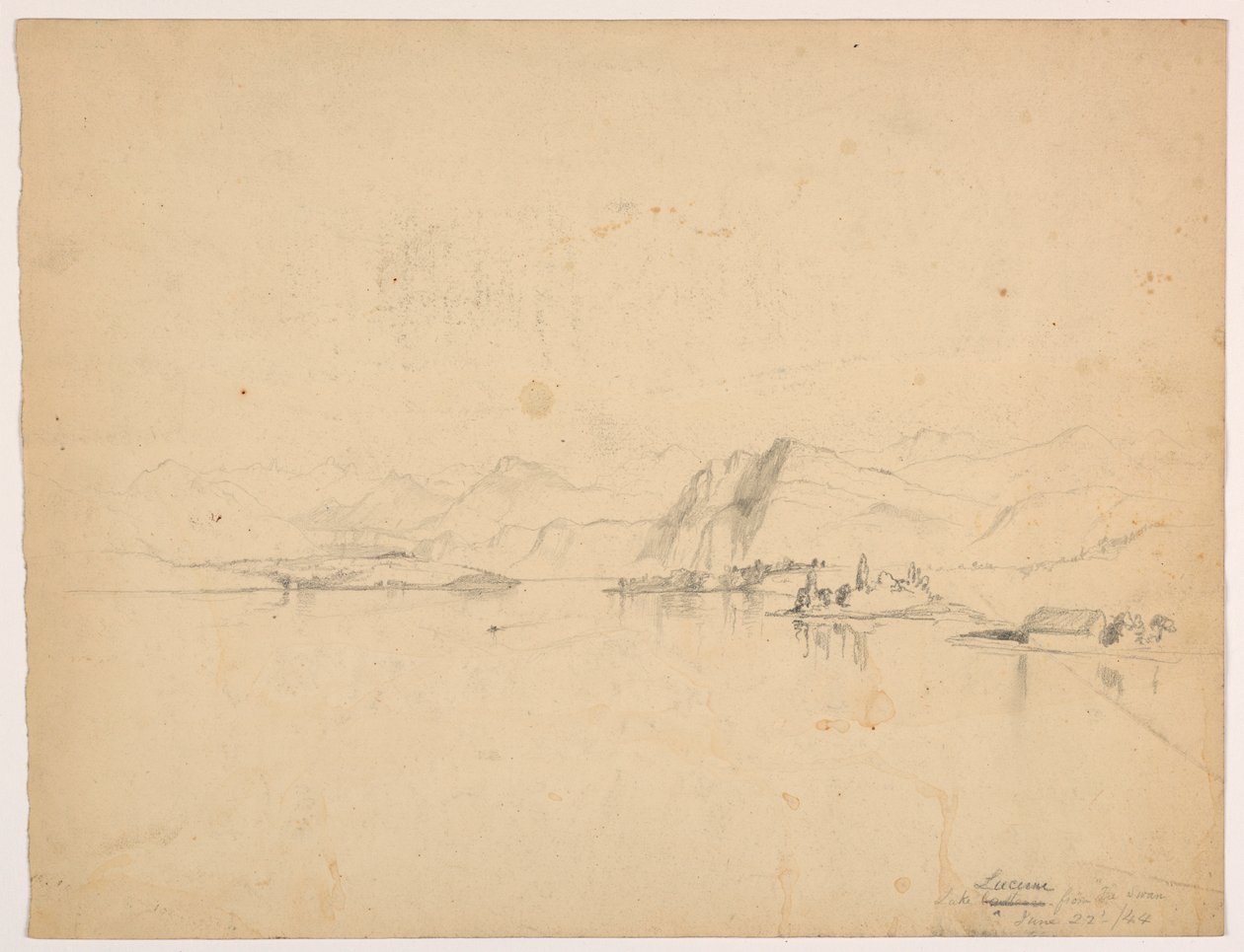 Meer van Luzern vanaf "De Zwaan" door Daniel Huntington