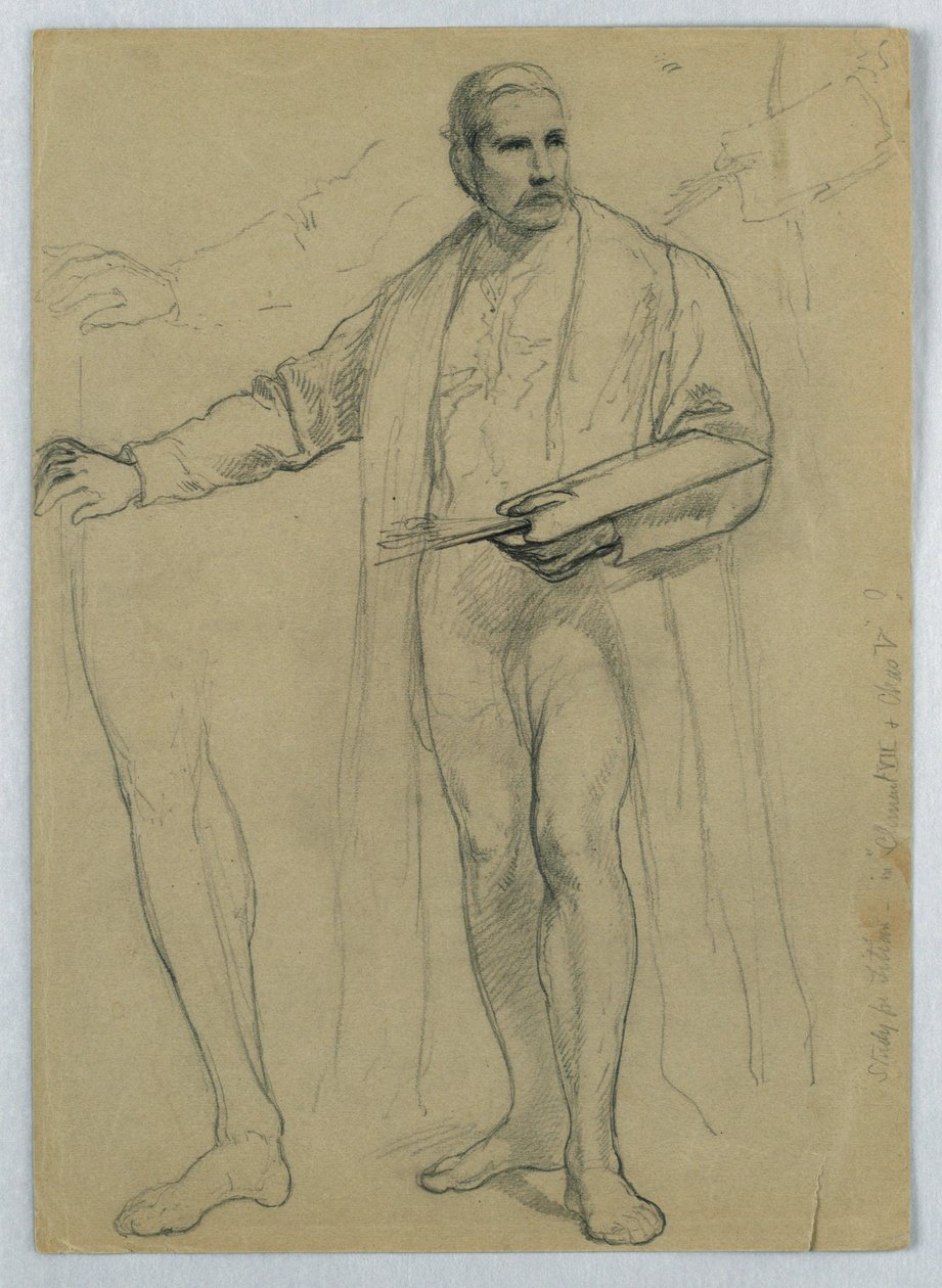 Studie voor "Titian Showing" door Daniel Huntington