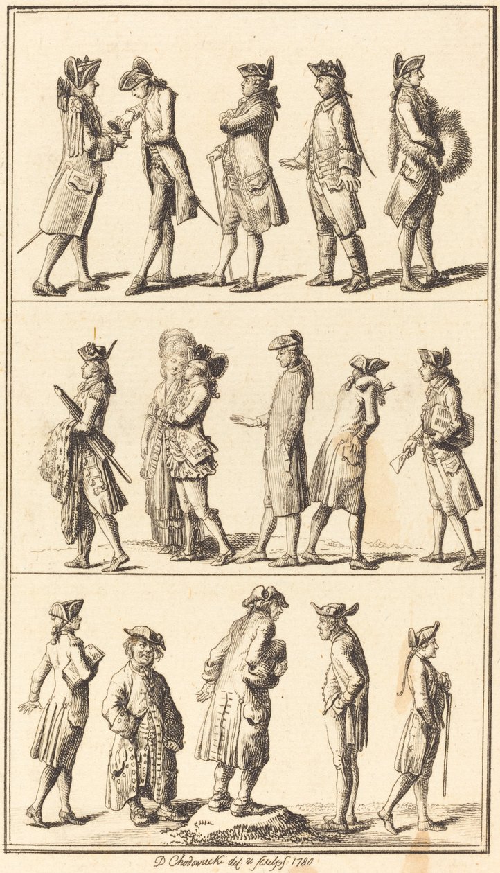 Dienaren door Daniel Nikolaus Chodowiecki