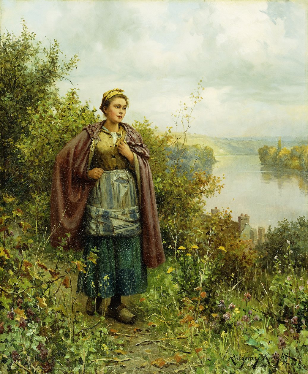 Een Herfstwandeling door Daniel Ridgway Knight