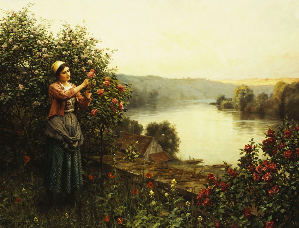 Zomerbloemen door Daniel Ridgway Knight