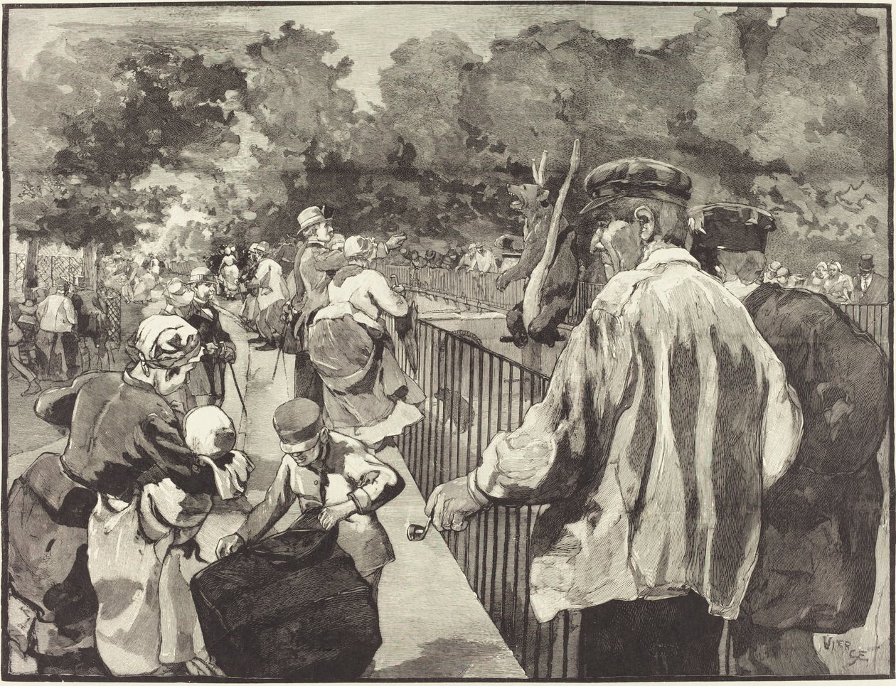 In de Jardin des Plantes door Daniel Vierge