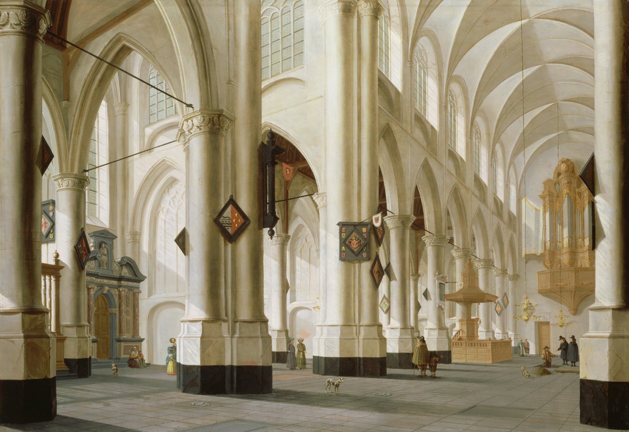 Interieur van de St. Laurenskerk, Rotterdam door Daniel de Blieck