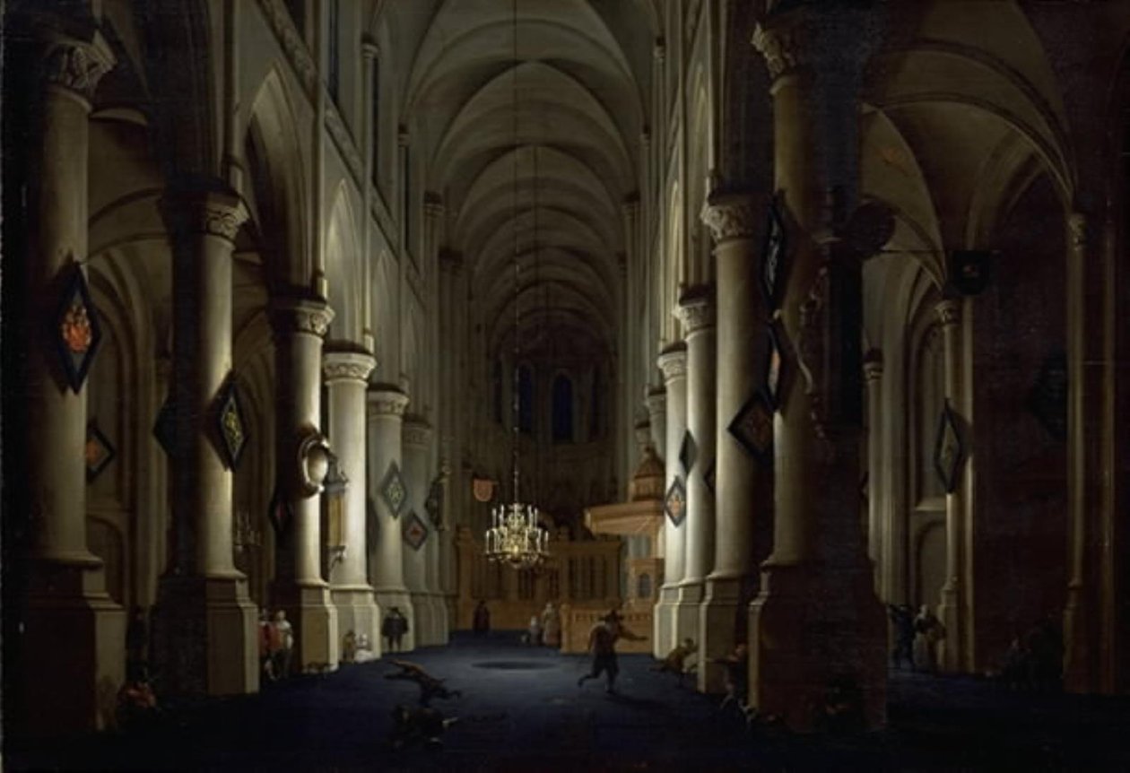 Interieur van een kerk door Daniel de Blieck