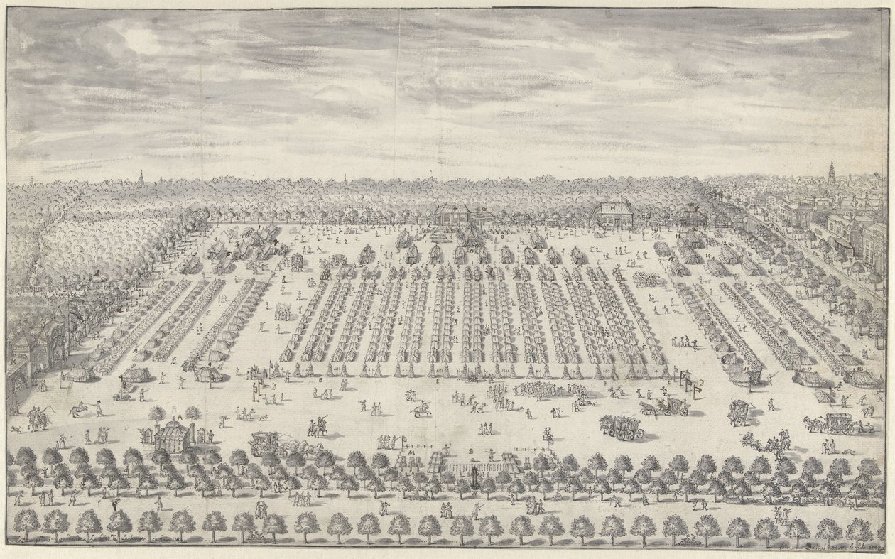 Kampement bij Den Haag, 1742 door Daniël Marot (II)