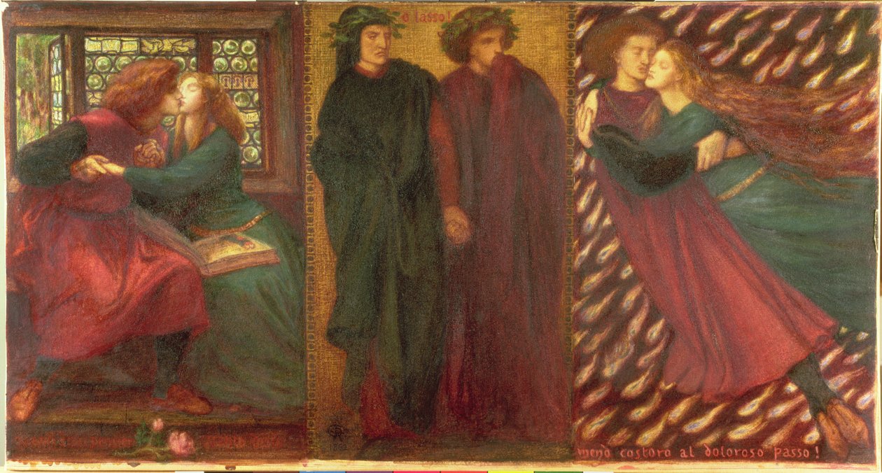 Paolo en Francesca, 1862 door Dante Gabriel Charles Rossetti