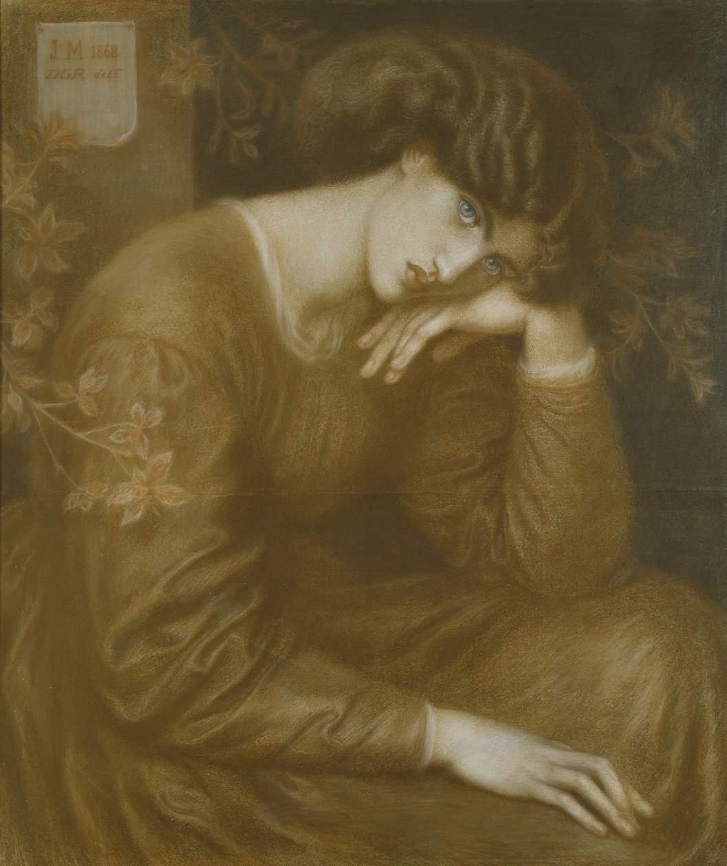 Reverie, 1868 door Dante Gabriel Charles Rossetti