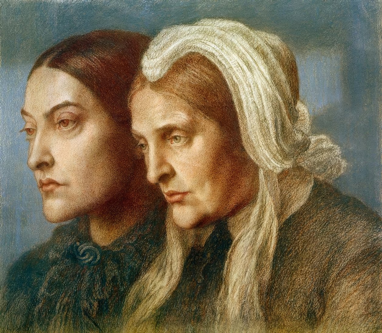 Christina G. Rossetti en moeder door Dante Gabriel Charles Rossetti