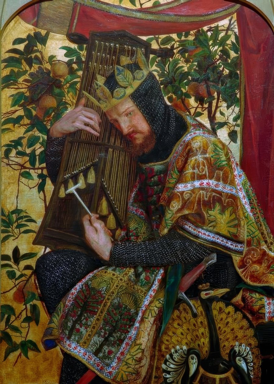 David als koning door Dante Gabriel Charles Rossetti