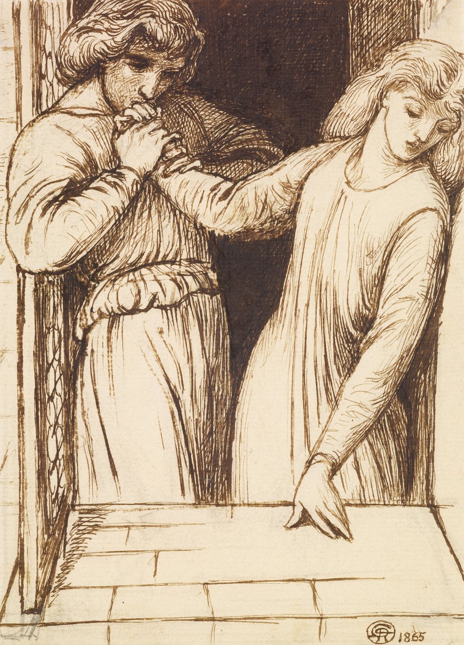 Hamlet en Ophelia door Dante Gabriel Charles Rossetti