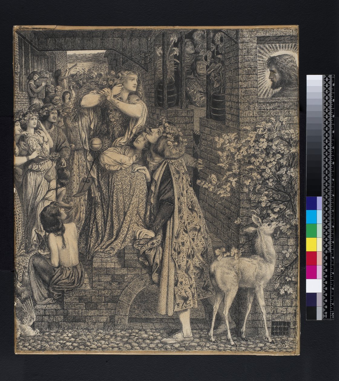 Maria Magdalena aan de deur van Simon de Farizeeër, 1853-9 door Dante Gabriel Charles Rossetti