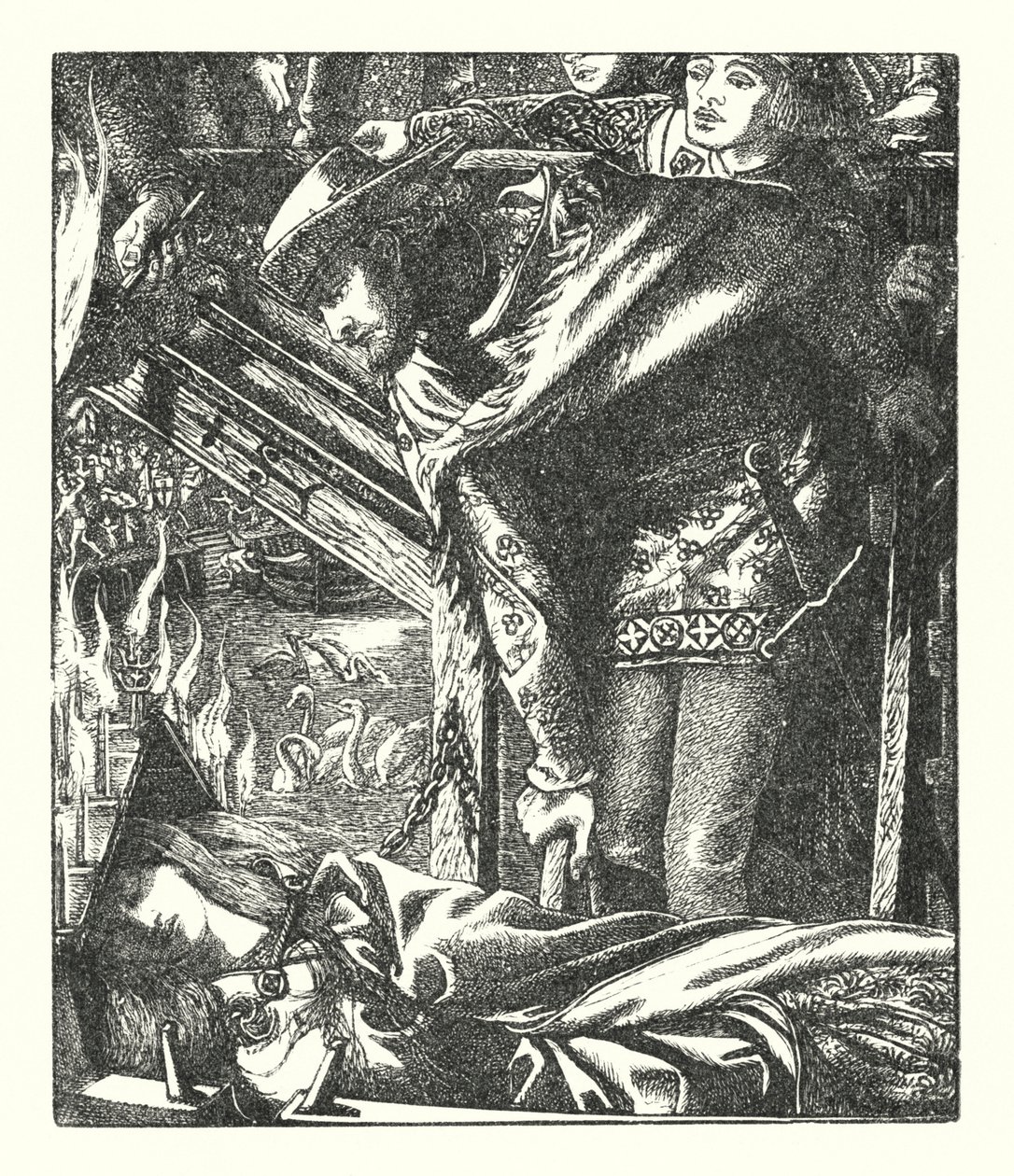 De Dame van Shalott door Dante Gabriel (after) Rossetti