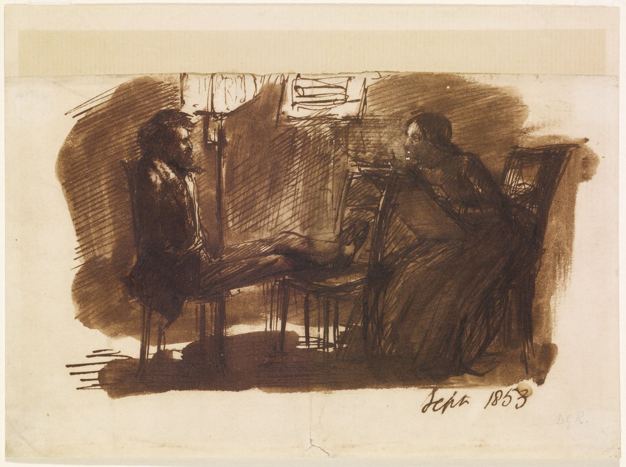 Elizabeth Siddal tekening Rossetti door Dante Gabriel Charles Rossetti