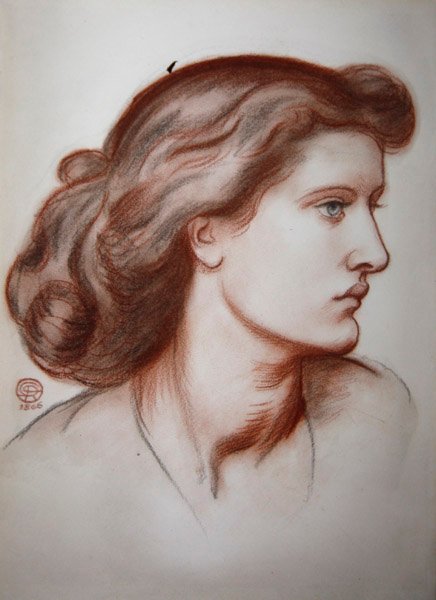 Portret van Alexa Wilding door Dante Gabriel Charles Rossetti