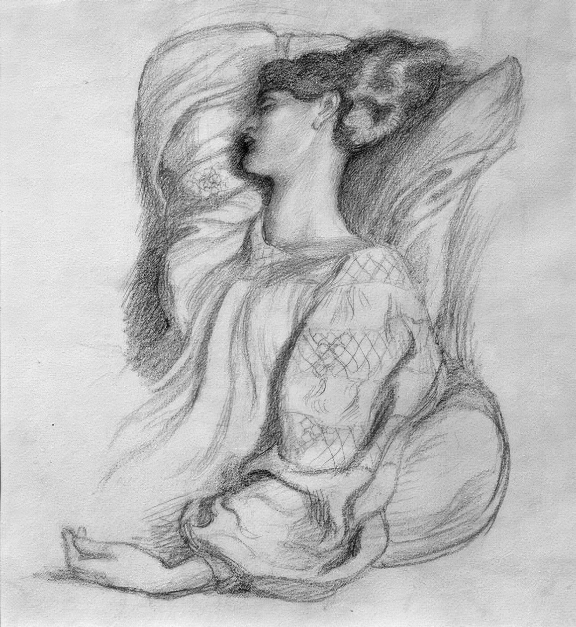 Jane Morris in IJslandse kleding door Dante Gabriel Charles Rossetti