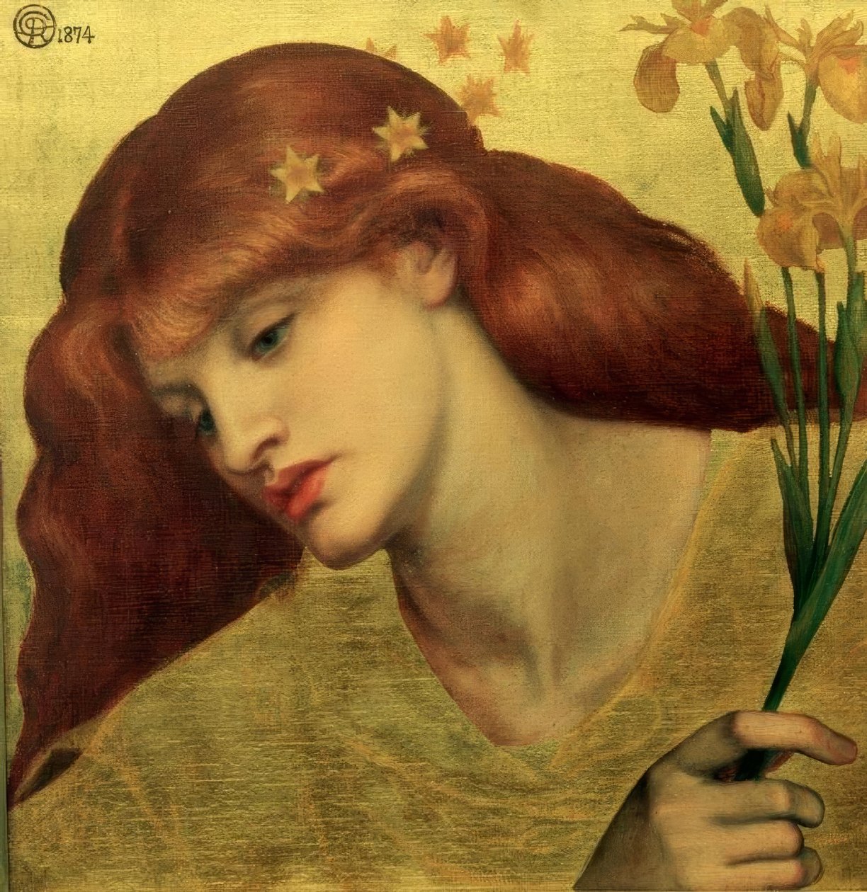 Sancta Lilias door Dante Gabriel Charles Rossetti