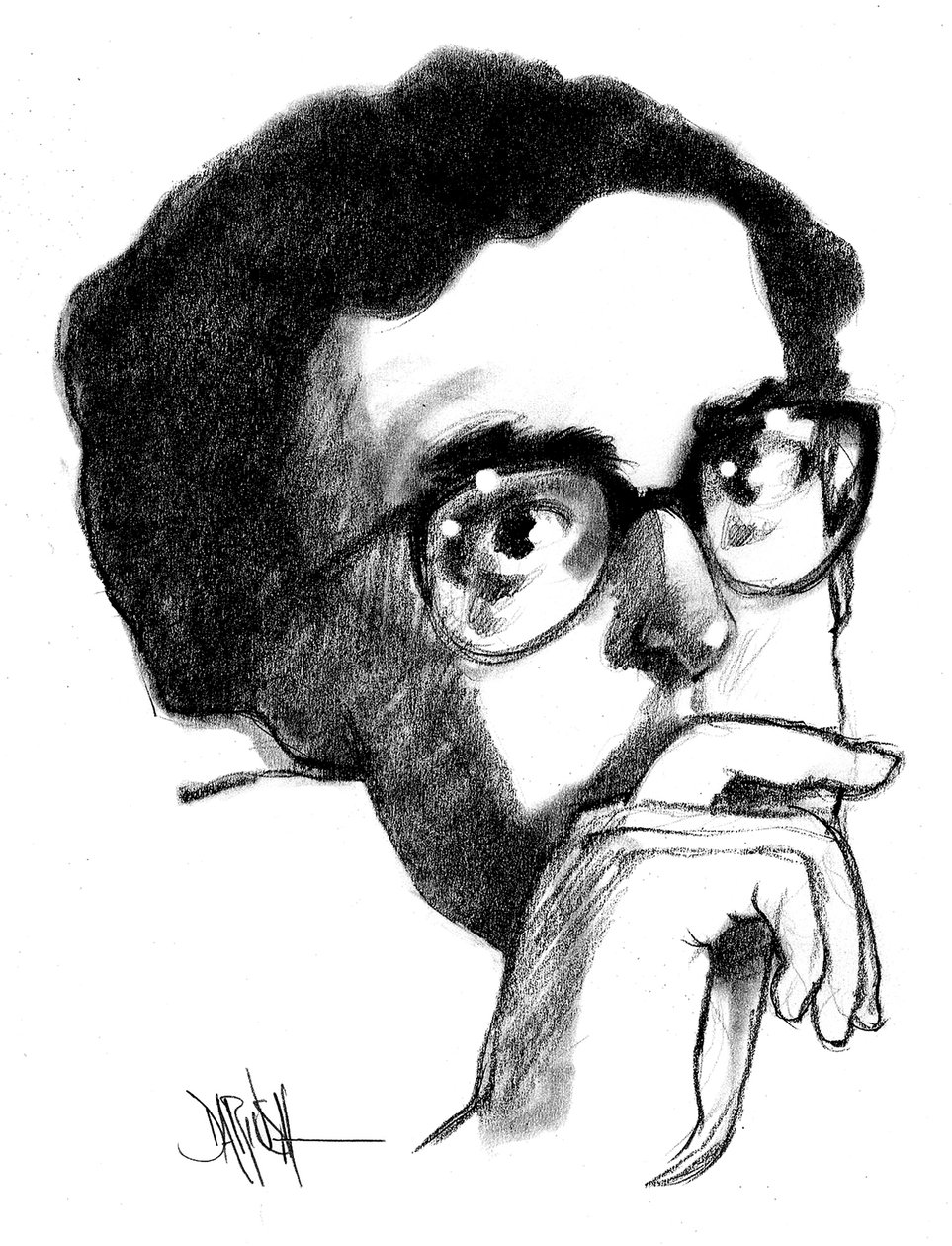 Adriano Romualdi (digitale kleurpotloodtekening) door Dariush Radpour