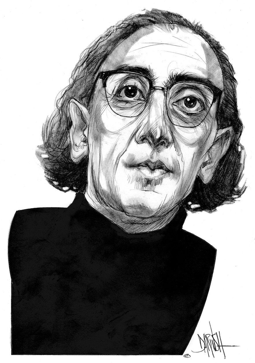 Franco Battiato (potloodtekening) door Dariush Radpour