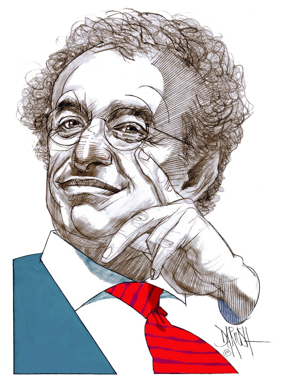 Gad Lerner (digitale kleurpotloodtekening) door Dariush Radpour