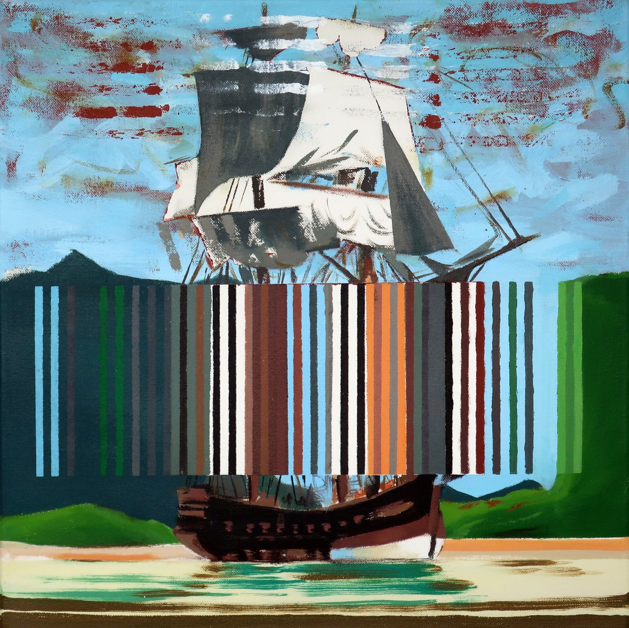 Bark Endeavour, 2019 (acryl op doek) door Darren Coffield