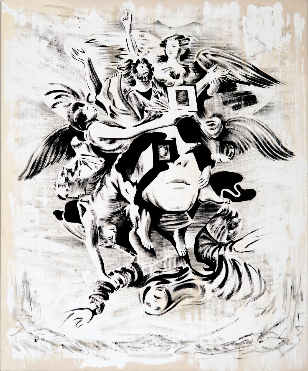 Stompe aanbidding, 2018 (olieverf op doek) door Darren Coffield
