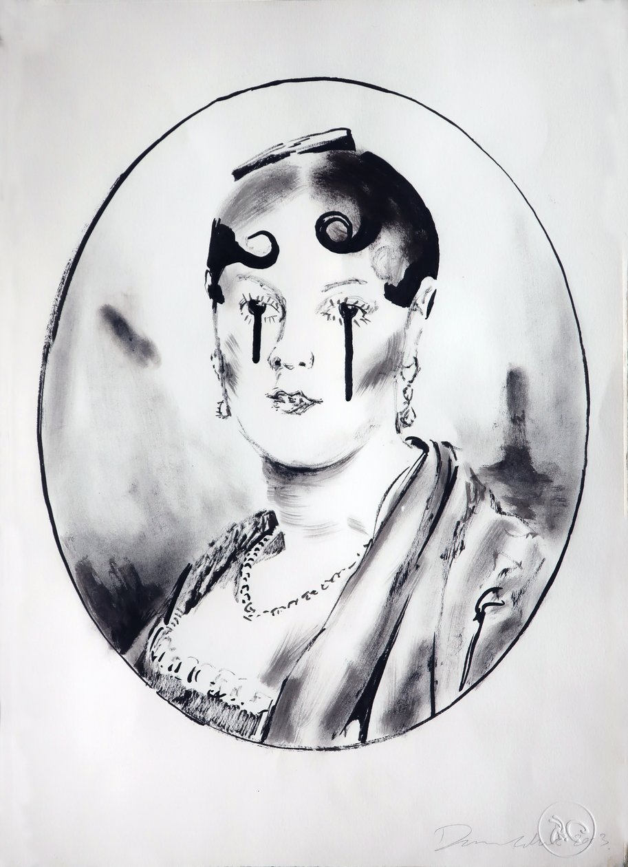 Ingre Meisje 4, 2003 (inkt op papier) door Darren Coffield