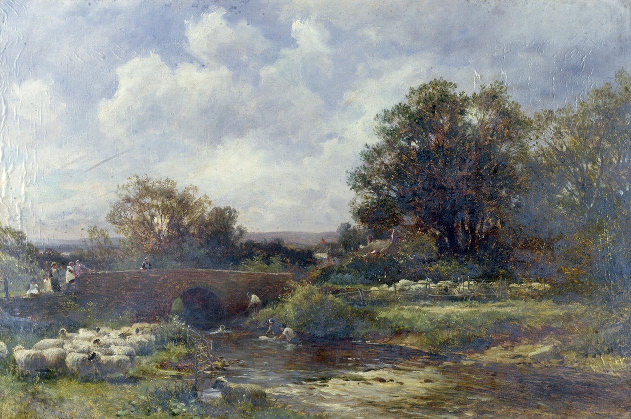 Schapen Wassen - West Malvern, 1899 door David Bates