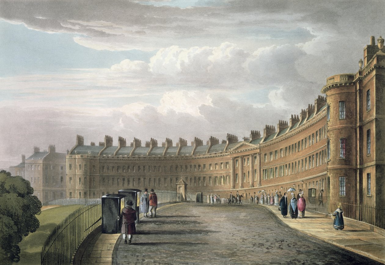 Lansdown Crescent, Bath, 1820 door David Cox