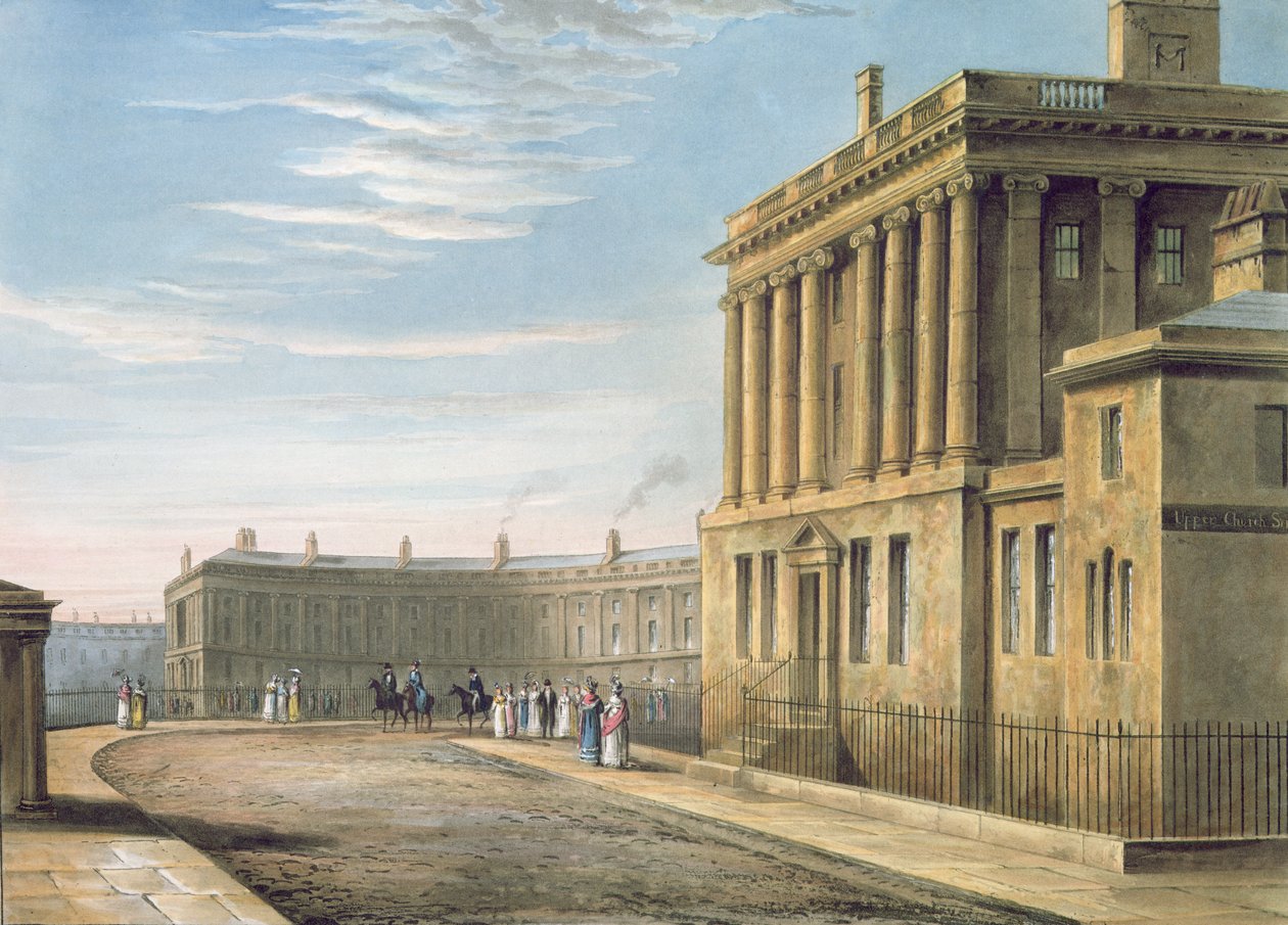 De Royal Crescent, Bath 1820 door David Cox