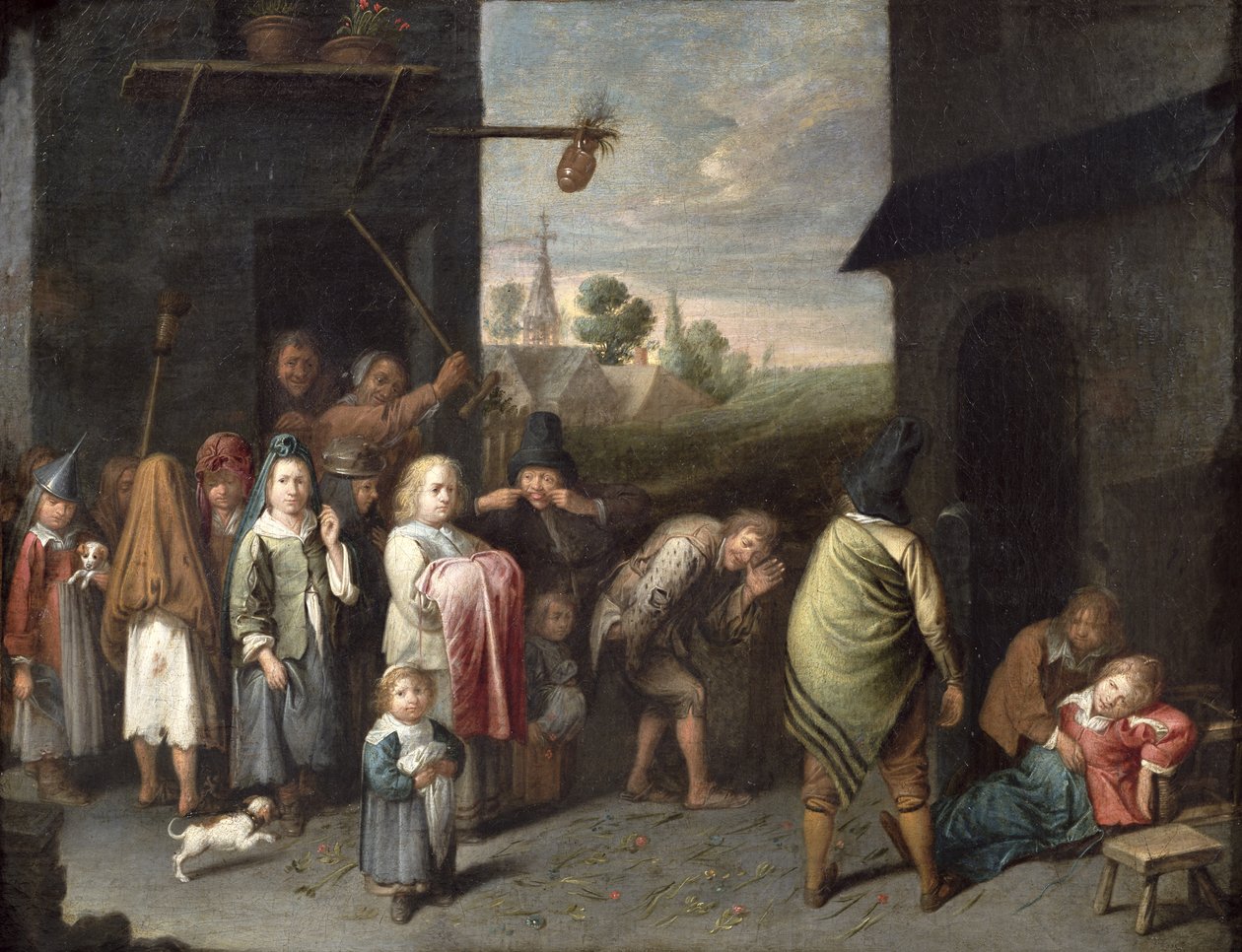 Een charivari door David II Ryckaert