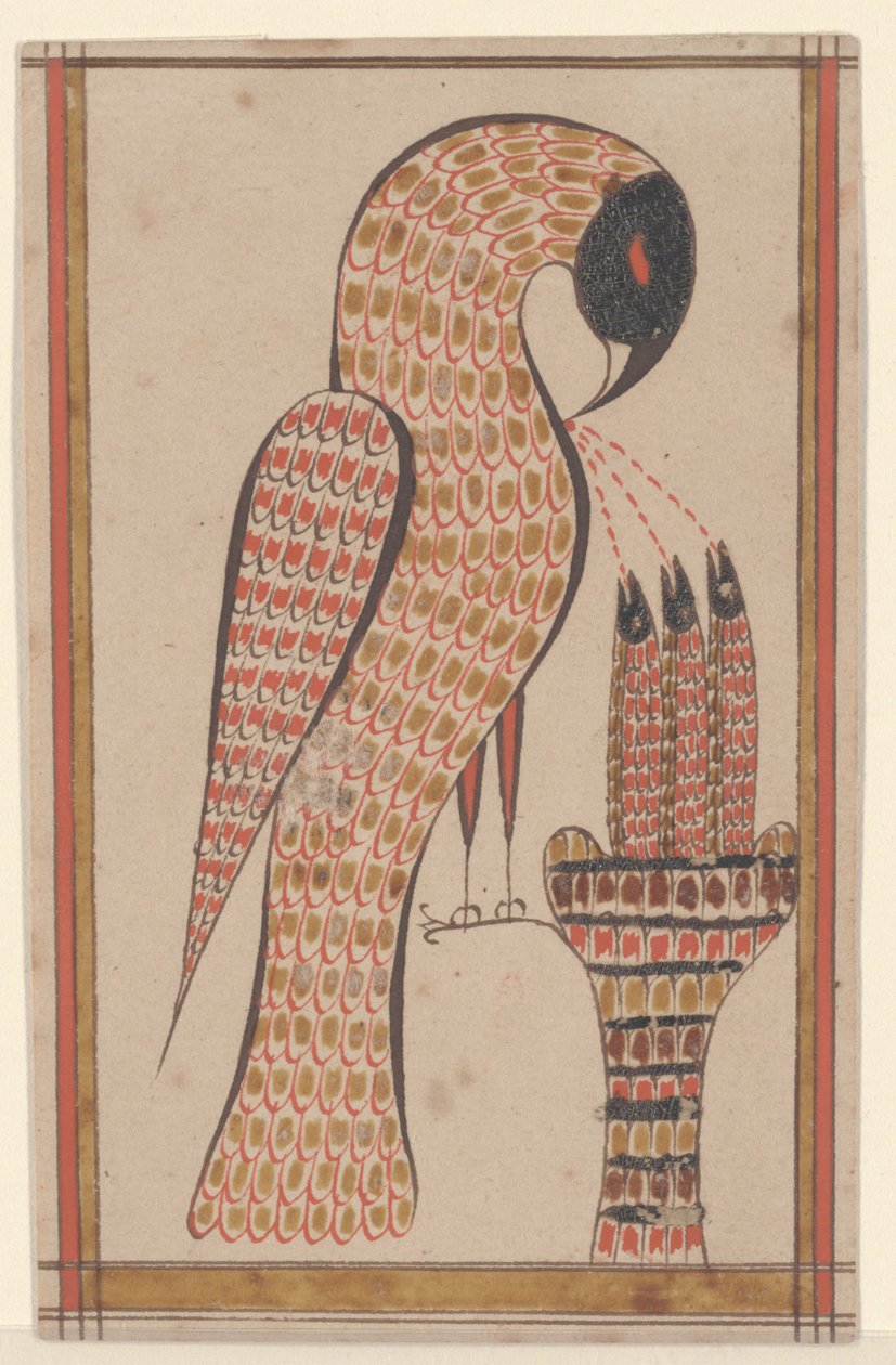Pelican in zijn vroomheid, Fraktur schilderij, c.1810 door David Kulp